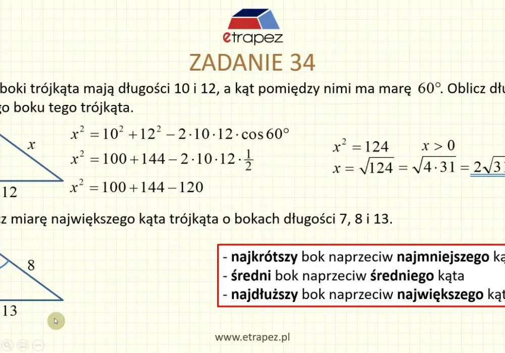 Twierdzenie cosinusów - kiedy używać? Proste wyjaśnienie i przykłady