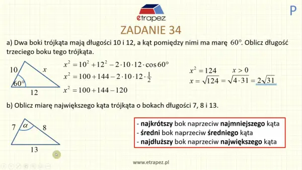 Twierdzenie cosinusów - kiedy używać? Proste wyjaśnienie i przykłady